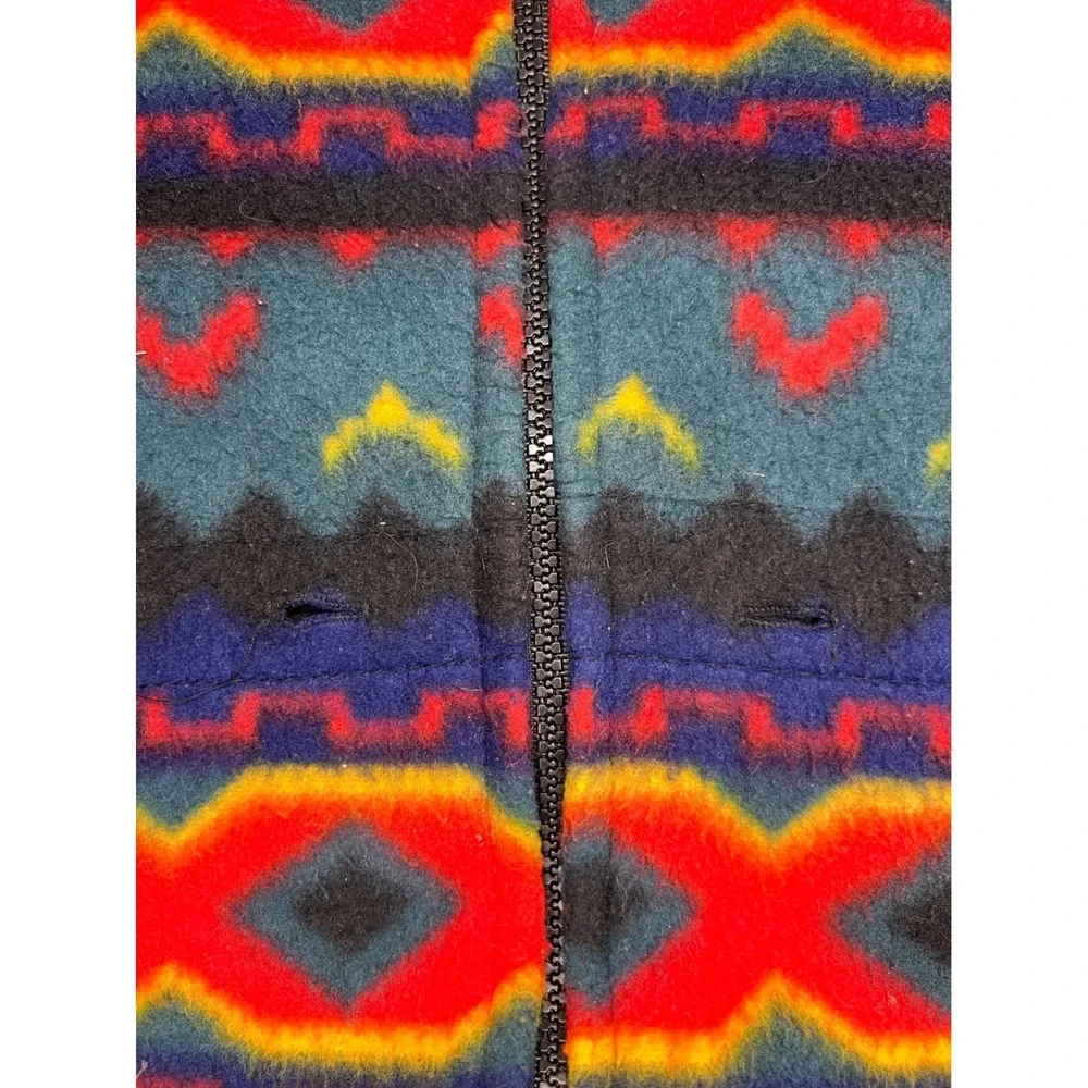 World Famous Sports Fleece Jacket Southwest Geometric Print Made in USA XL
